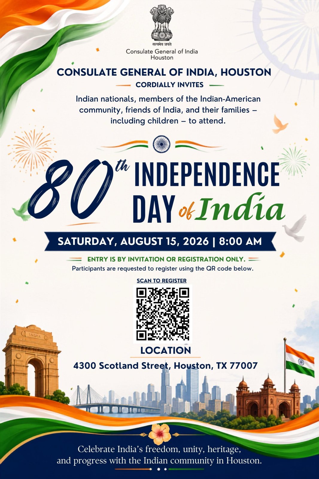Join us for the 80th Independence Day of India