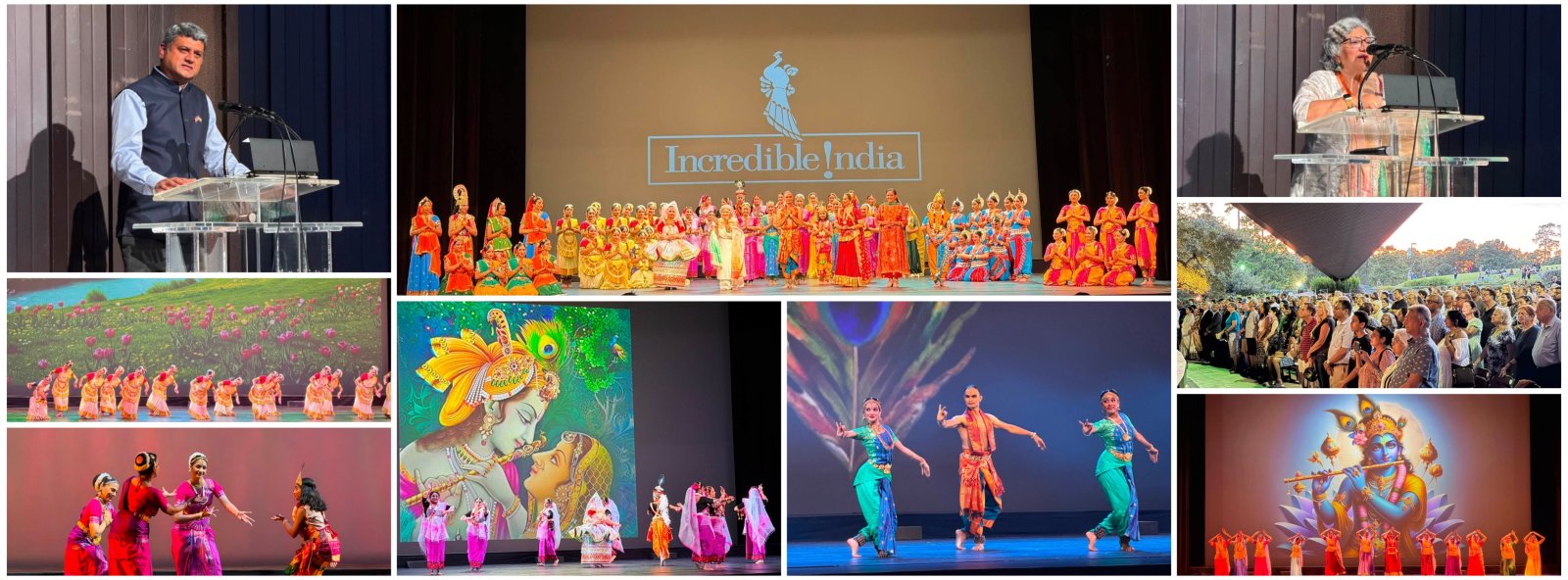 The Consulate General of India,  Houston, in collaboration with Samskriti, presented  Incredible India: Call of the Flute a dance ensemble at the Miller Outdoor Theatre on Saturday, August 22, 2026.