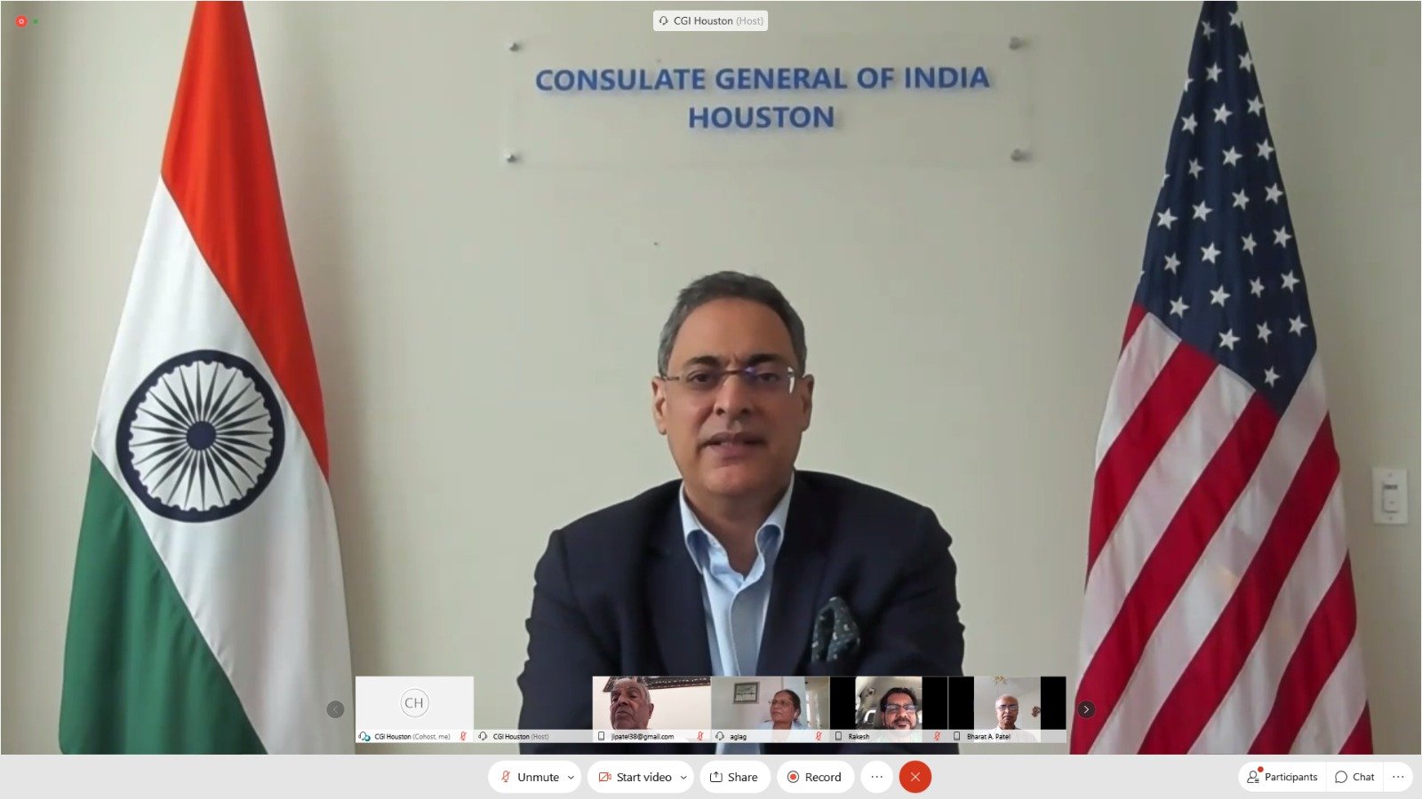Consul General's interaction with members of Gujarati Samaj of Houston on  September 18,2020