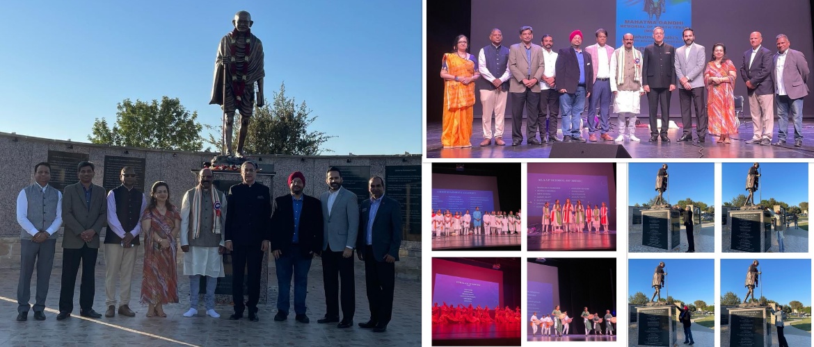  Gandhi Jayanti celebrations organized by the Mahatma Gandhi Memorial of North Texas in Dallas on 2 October 2022