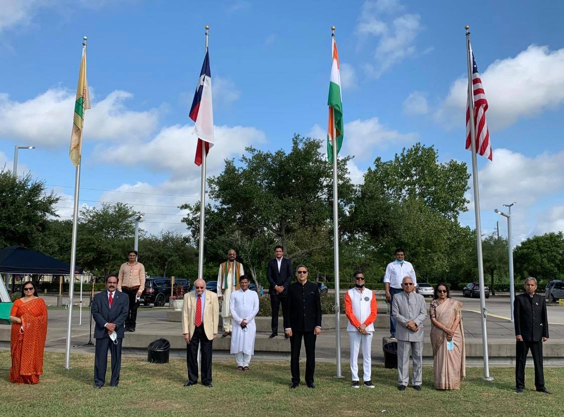 Consul General unfurled the National Flag and addressed the Indian-American community at India's Independence Day celebration at India House, Houston on August 15, 2020