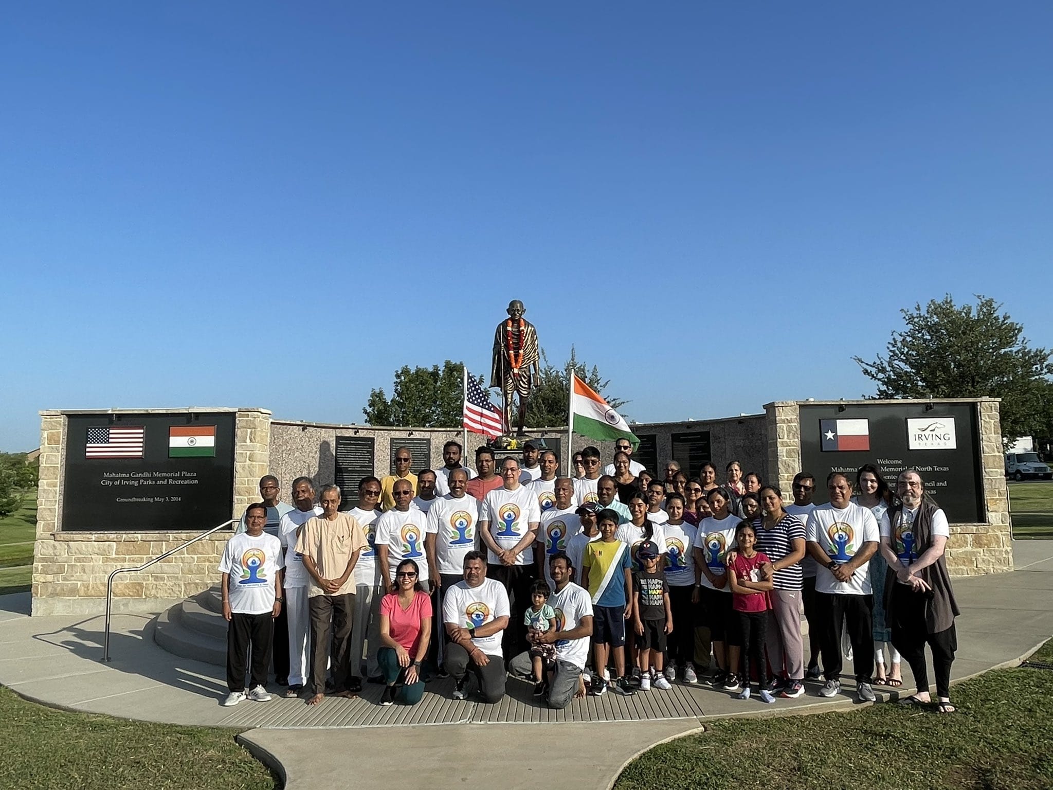 Glimpses of the International Day of yoga celebrations at the Mahatma Gandhi Memorial, Irving, Texas on June 18,2022