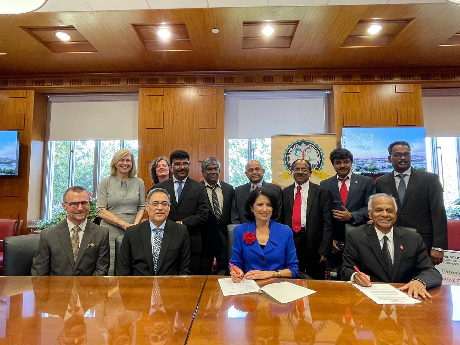 Signing of the agreement to establish the Houston Tamil Studies chair at University of Houston on 11 November 2021